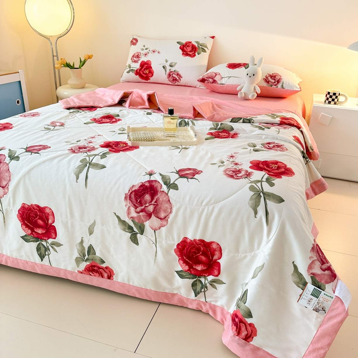 91家纺网 家纺一手货源 找家纺 首选家纺 2026春夏新款100%全棉纯棉棉花夏被夏凉被空调被 富贵花开