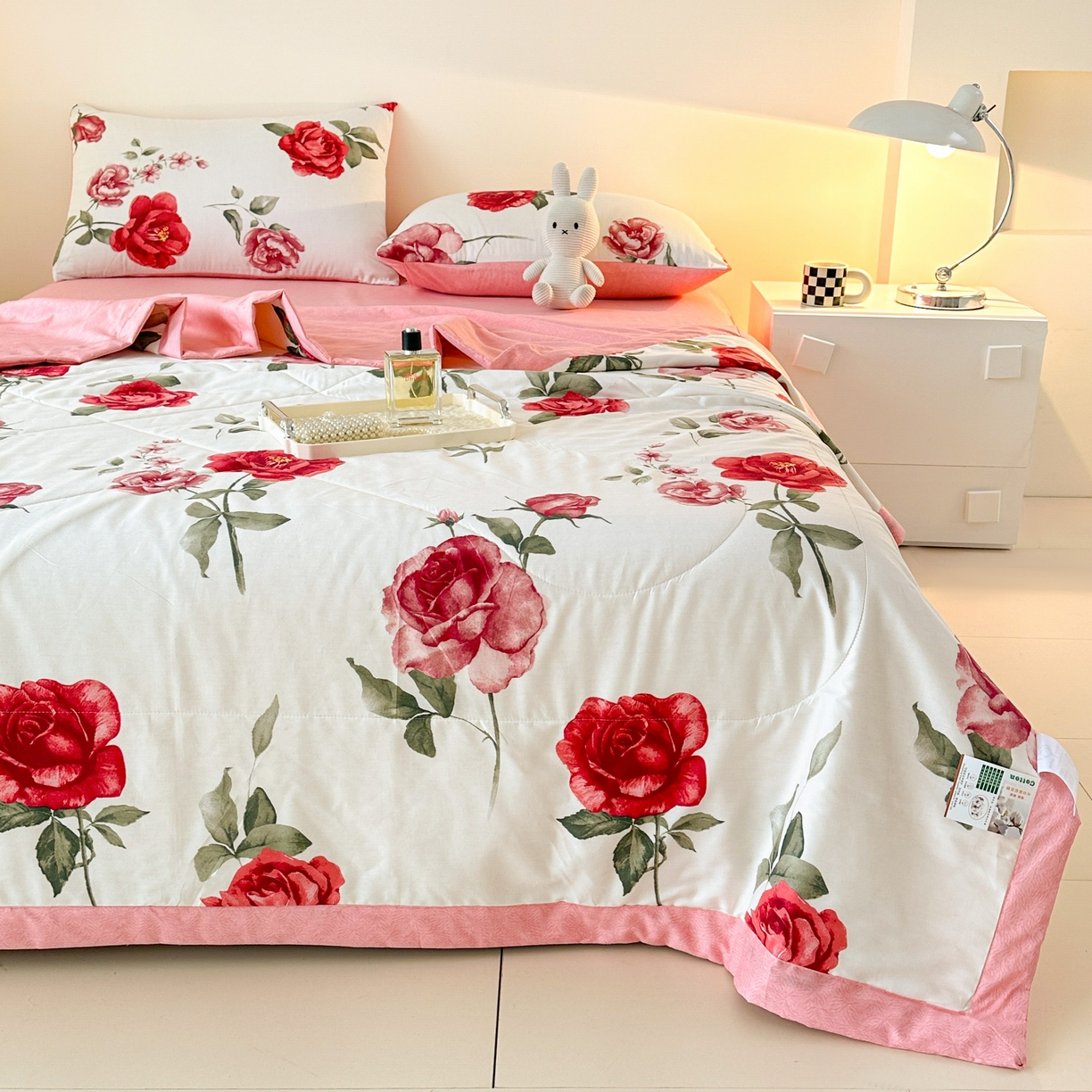 91家纺网 家纺一手货源 找家纺 首选家纺 2026春夏新款100%全棉纯棉棉花夏被夏凉被空调被 富贵花开