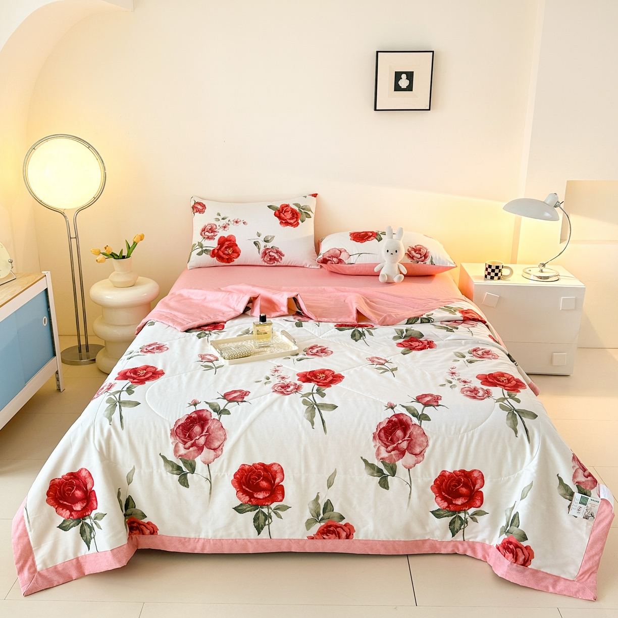 91家纺网 家纺一手货源 找家纺 首选家纺 2026春夏新款100%全棉纯棉棉花夏被夏凉被空调被 富贵花开