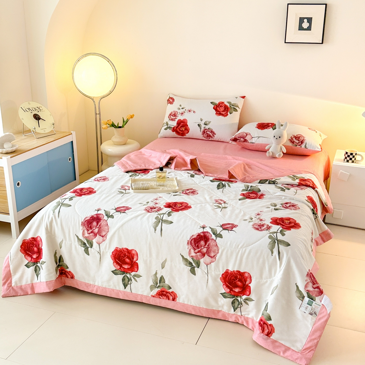 91家纺网 家纺一手货源 找家纺 首选家纺 2026春夏新款100%全棉纯棉棉花夏被夏凉被空调被 富贵花开