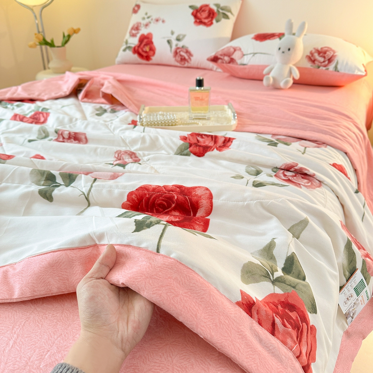 91家纺网 家纺一手货源 找家纺 首选家纺 2026春夏新款100%全棉纯棉棉花夏被夏凉被空调被 富贵花开