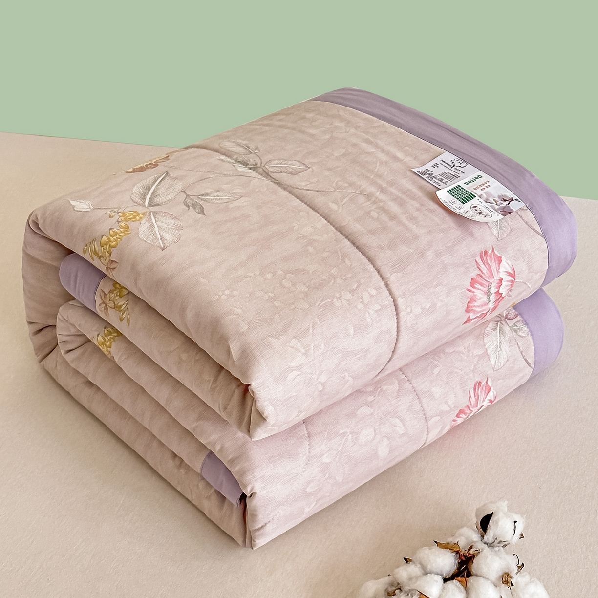 91家纺网 家纺一手货源 找家纺 首选家纺 2026春夏新款100%全棉纯棉棉花夏被夏凉被空调被 花镜园