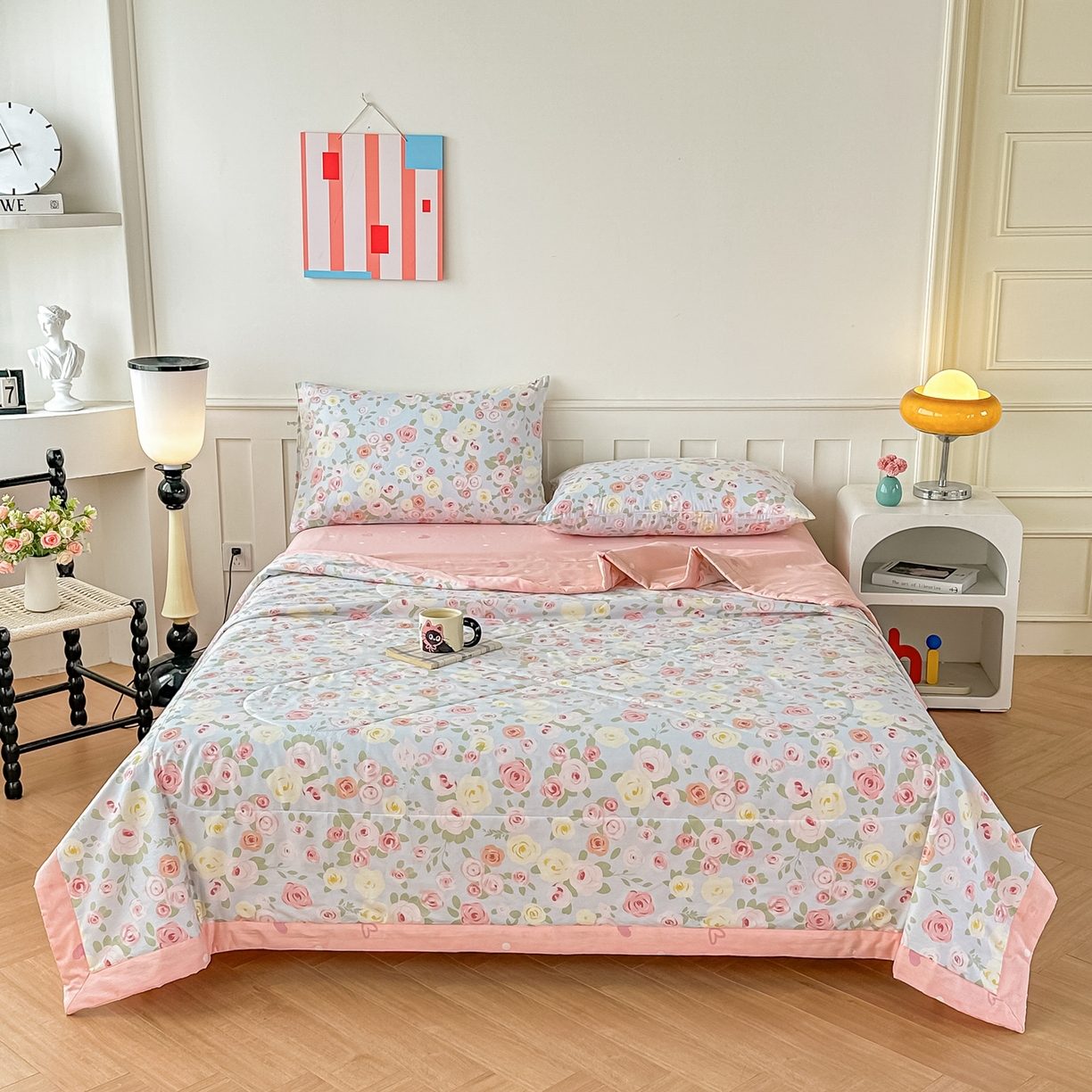 91家纺网 家纺一手货源 找家纺 首选家纺 2026春夏新款100%全棉纯棉棉花夏被夏凉被空调被 花香亭