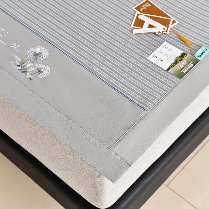 91家纺网 家纺一手货源 找家纺 （总）小牛席业 2026新款经典条纹-绣球冰丝清凉席系列凉席藤席冰藤双面席冰丝席竹席凉席空调席草席三件套