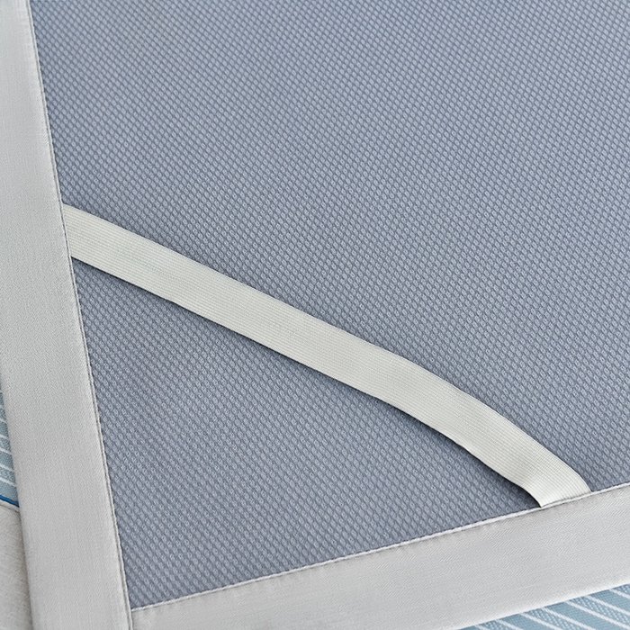 91家纺网 家纺一手货源 找家纺 小牛席业 2026新款经典条纹-绣球冰丝清凉席系列凉席藤席冰藤双面席冰丝席竹席凉席空调席草席三件套 蓝色