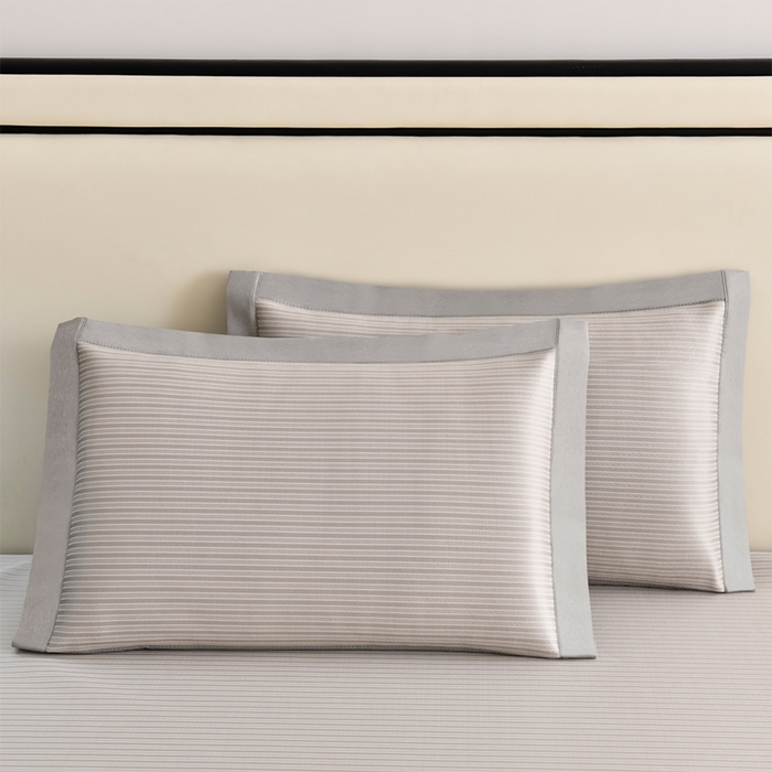 91家纺网 家纺一手货源 找家纺 小牛席业 2026新款经典条纹-绣球冰丝清凉席系列凉席藤席冰藤双面席冰丝席竹席凉席空调席草席三件套 香槟