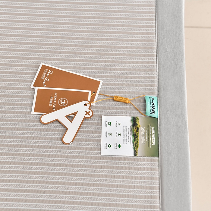 91家纺网 家纺一手货源 找家纺 小牛席业 2026新款经典条纹-绣球冰丝清凉席系列凉席藤席冰藤双面席冰丝席竹席凉席空调席草席三件套 香槟