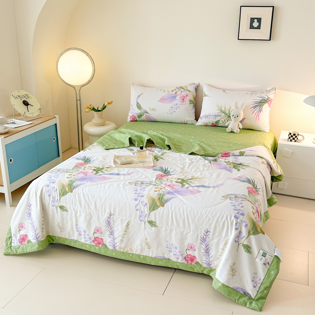 91家纺网 家纺一手货源 找家纺 首选家纺 2026春夏新款100%全棉纯棉棉花夏被夏凉被空调被 花韵