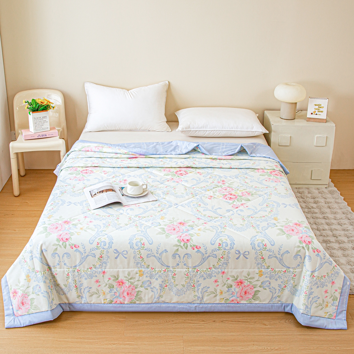 91家纺网 家纺一手货源 找家纺 美之润2026新款A类全棉印花夏被空调被夏凉被 博雅花苑