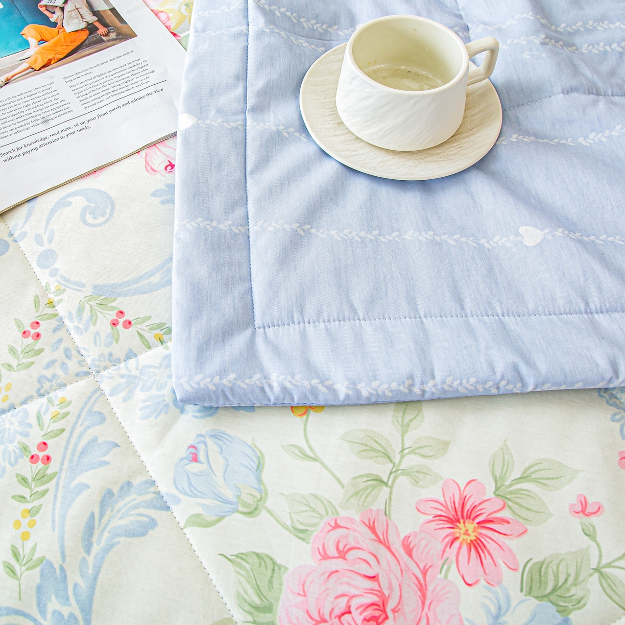 91家纺网 家纺一手货源 找家纺 美之润2026新款A类全棉印花夏被空调被夏凉被 博雅花苑