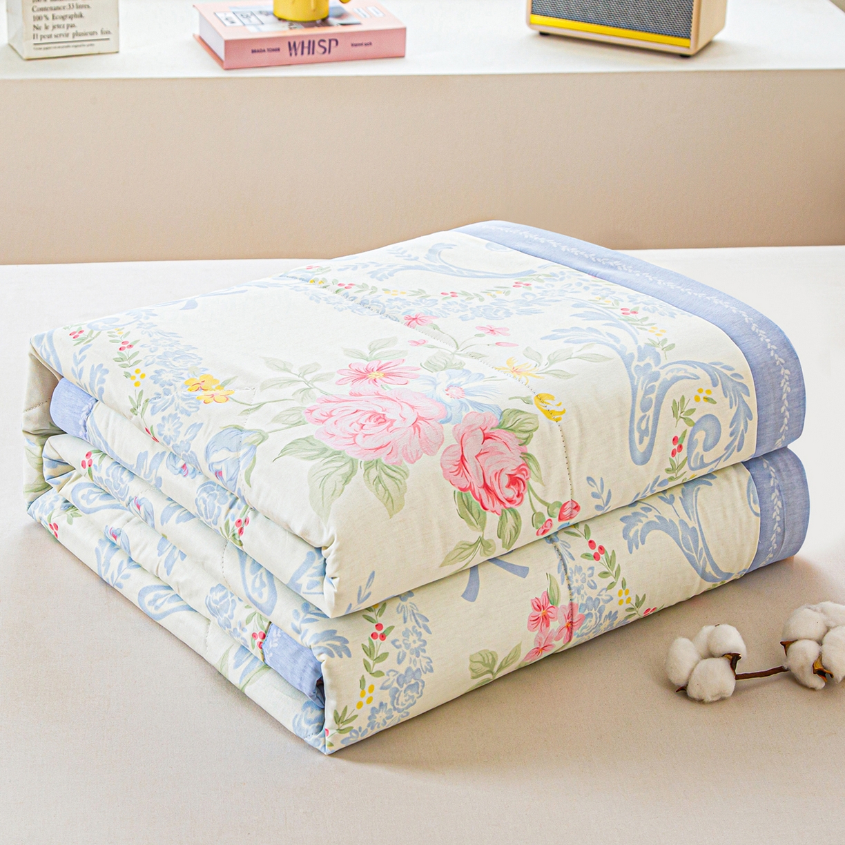 91家纺网 家纺一手货源 找家纺 美之润2026新款A类全棉印花夏被空调被夏凉被 博雅花苑