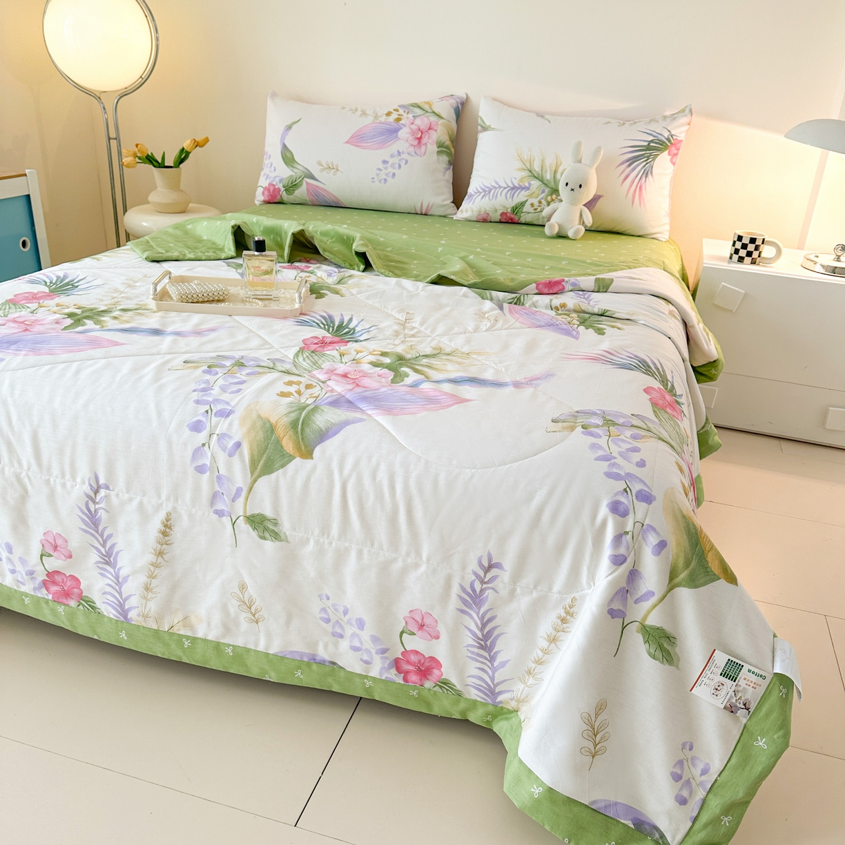 91家纺网 家纺一手货源 找家纺 首选家纺 2026春夏新款100%全棉纯棉棉花夏被夏凉被空调被 花韵