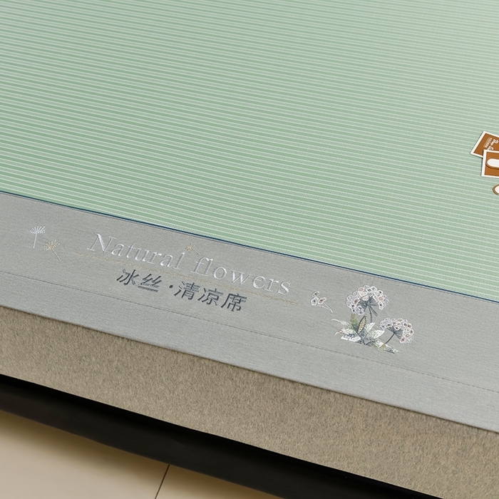 91家纺网 家纺一手货源 找家纺 小牛席业 2026新款经典条纹-绣球冰丝清凉席系列凉席藤席冰藤双面席冰丝席竹席凉席空调席草席三件套 绿色