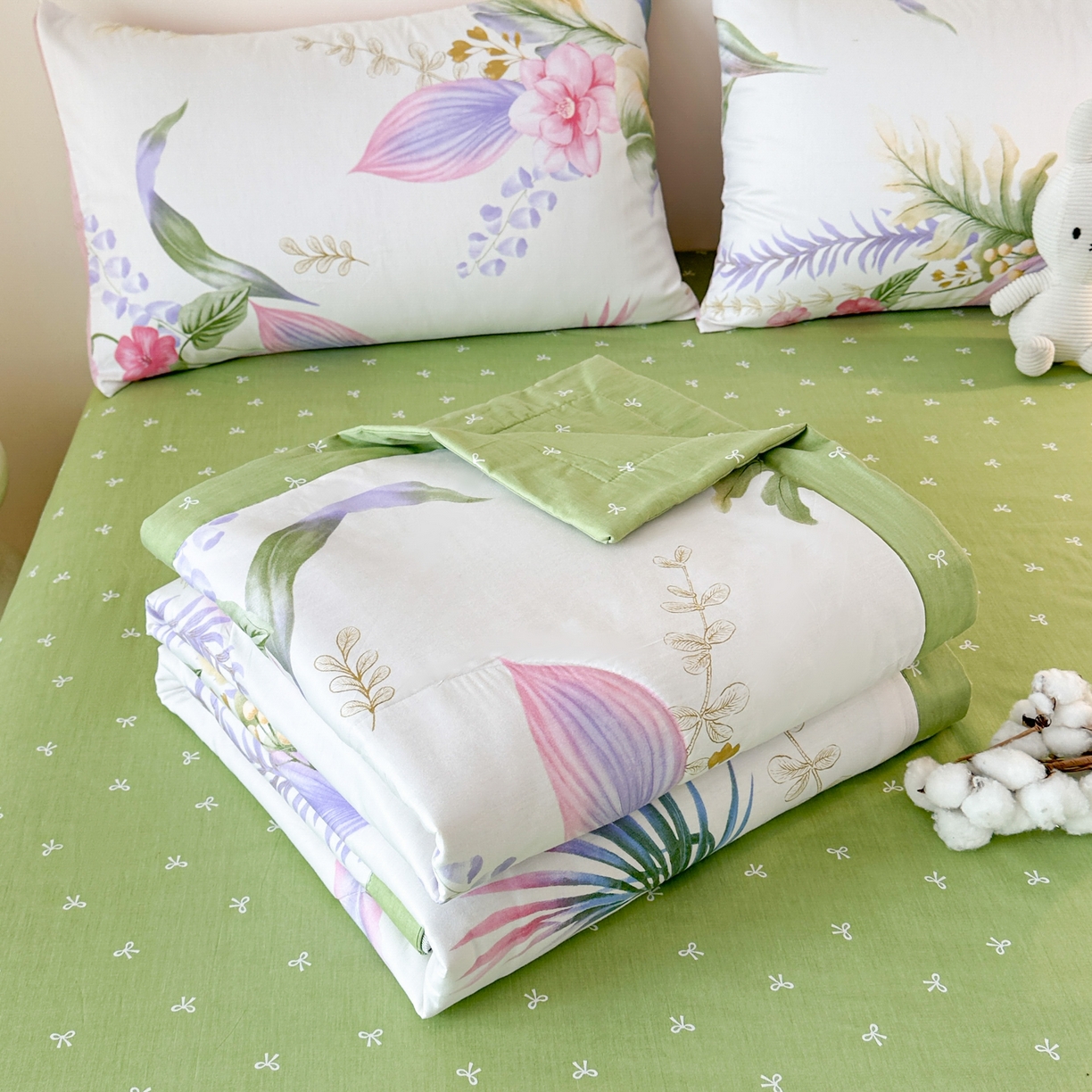 91家纺网 家纺一手货源 找家纺 首选家纺 2026春夏新款100%全棉纯棉棉花夏被夏凉被空调被 花韵