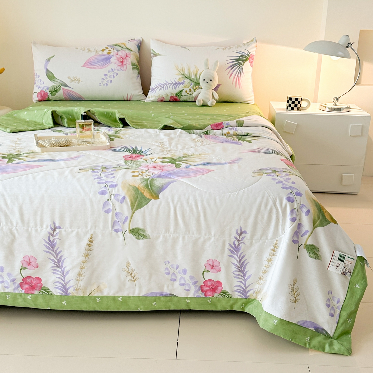 91家纺网 家纺一手货源 找家纺 首选家纺 2026春夏新款100%全棉纯棉棉花夏被夏凉被空调被 花韵