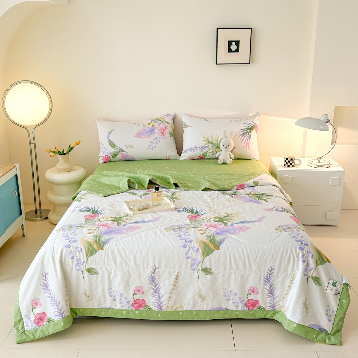 91家纺网 家纺一手货源 找家纺 首选家纺 2026春夏新款100%全棉纯棉棉花夏被夏凉被空调被 花韵