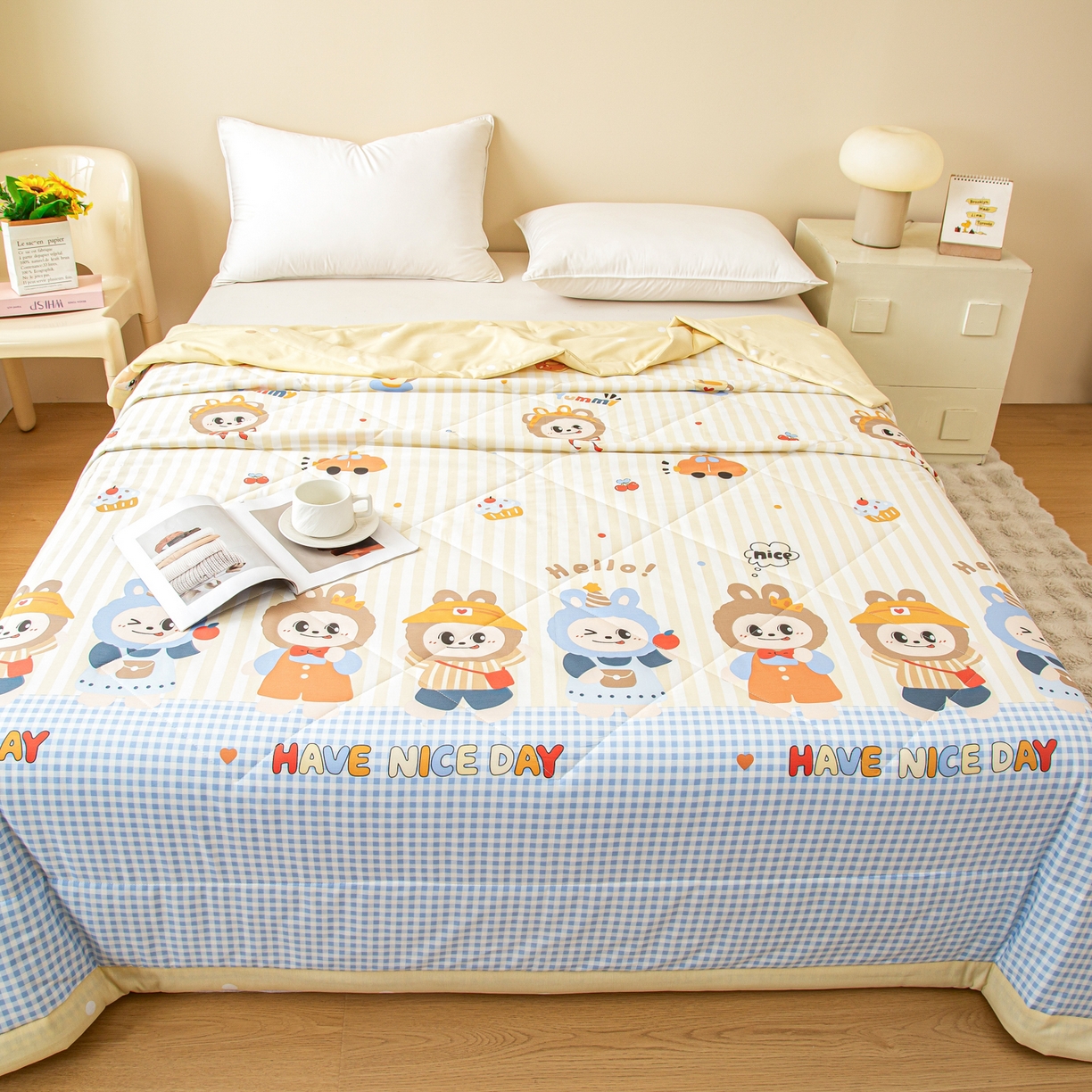 91家纺网 家纺一手货源 找家纺 美之润2026新款A类全棉印花夏被空调被夏凉被 潮流玩伴