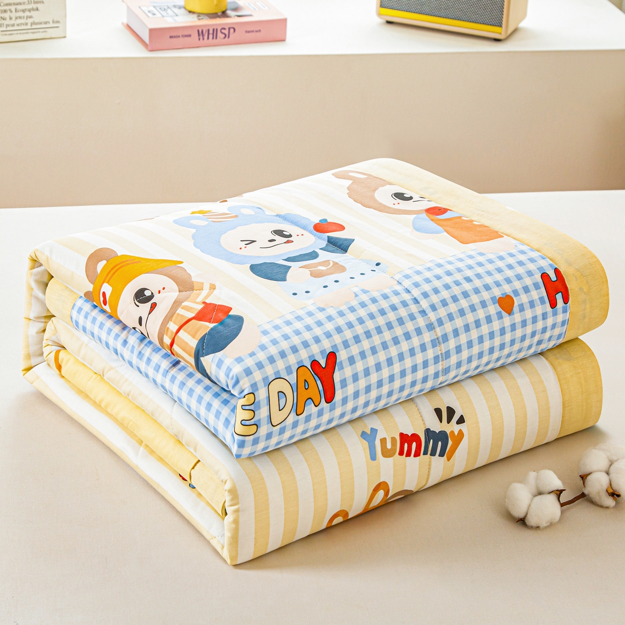 91家纺网 家纺一手货源 找家纺 美之润2026新款A类全棉印花夏被空调被夏凉被 潮流玩伴