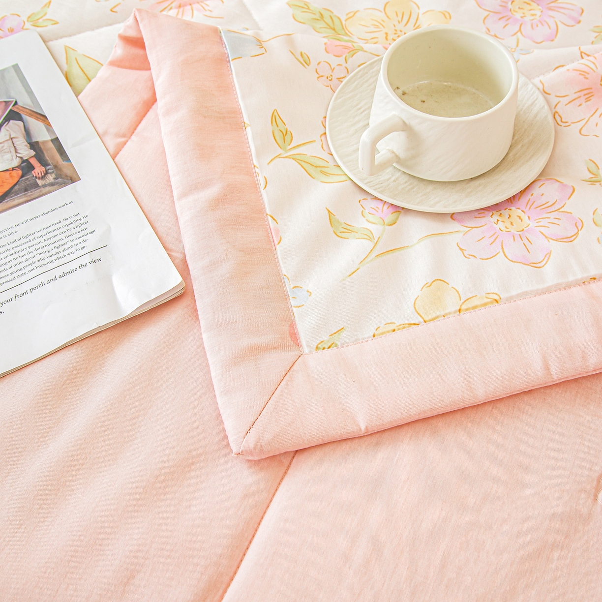 91家纺网 家纺一手货源 找家纺 美之润2026新款A类全棉印花夏被空调被夏凉被 初棉花语