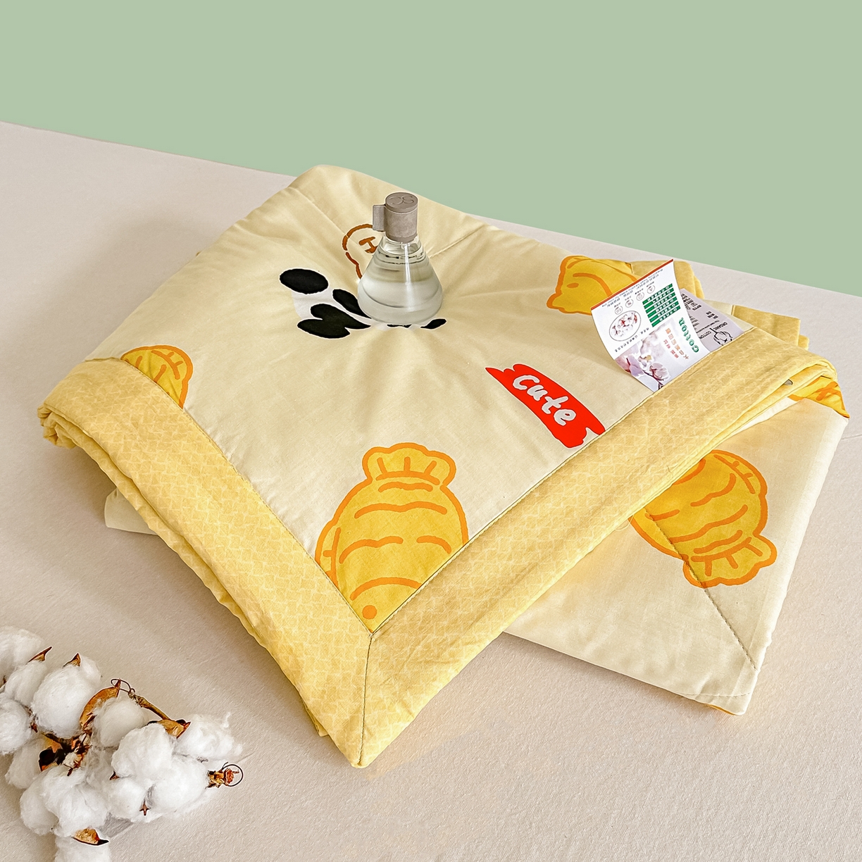 91家纺网 家纺一手货源 找家纺 首选家纺 2026春夏新款100%全棉纯棉棉花夏被夏凉被空调被 可爱熊猫