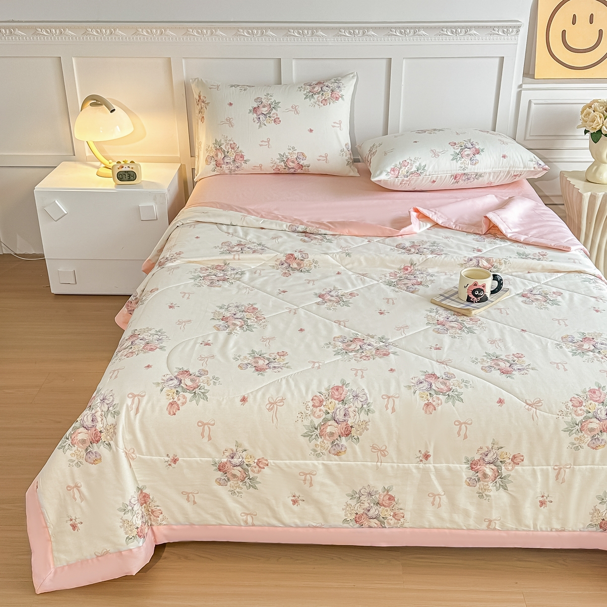 91家纺网 家纺一手货源 找家纺 首选家纺 2026春夏新款100%全棉纯棉棉花夏被夏凉被空调被 梦见花园