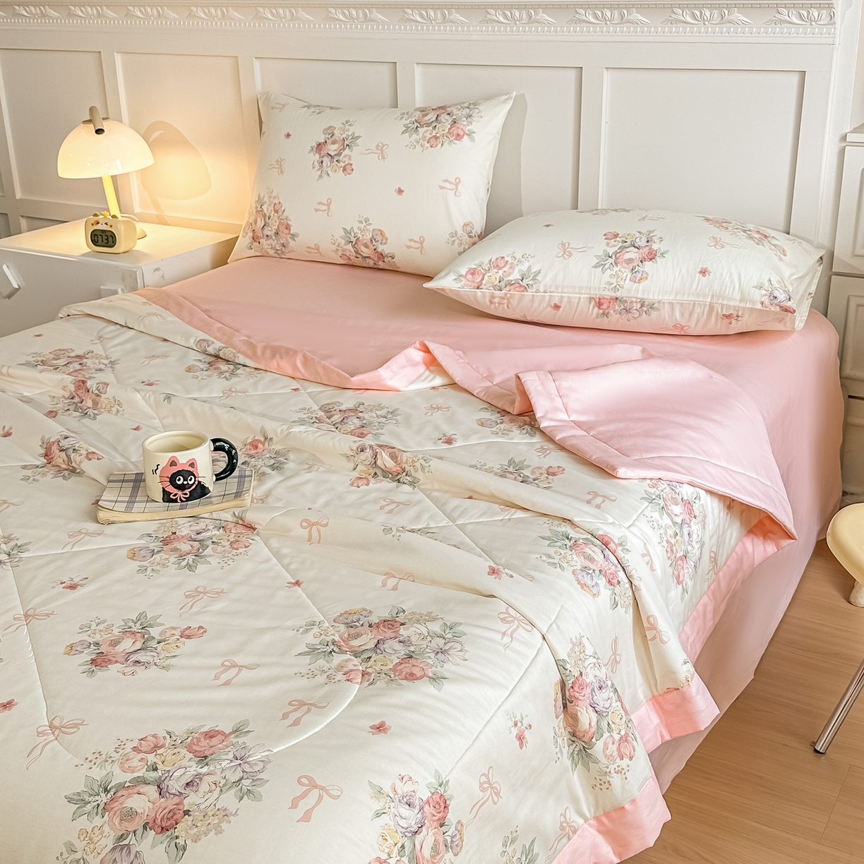 91家纺网 家纺一手货源 找家纺 首选家纺 2026春夏新款100%全棉纯棉棉花夏被夏凉被空调被 梦见花园