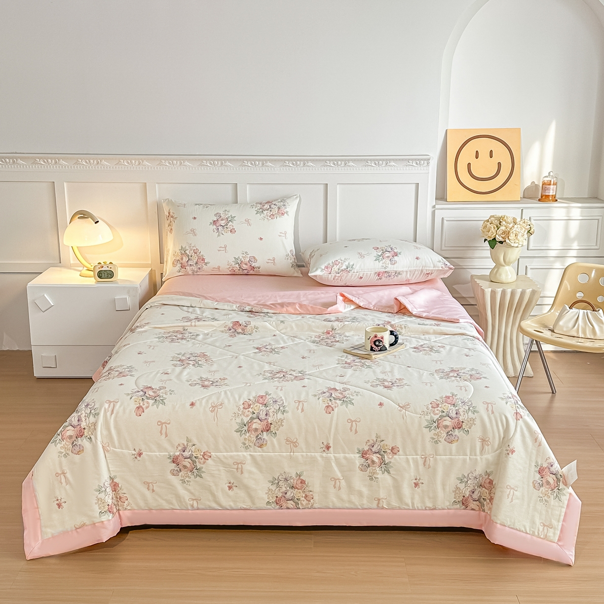 91家纺网 家纺一手货源 找家纺 首选家纺 2026春夏新款100%全棉纯棉棉花夏被夏凉被空调被 梦见花园