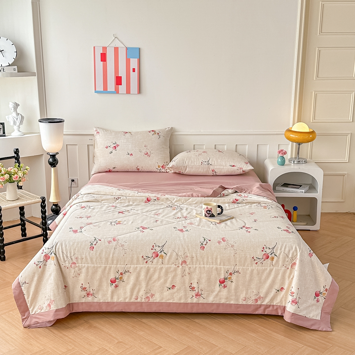 91家纺网 家纺一手货源 找家纺 首选家纺 2026春夏新款100%全棉纯棉棉花夏被夏凉被空调被 蜜果