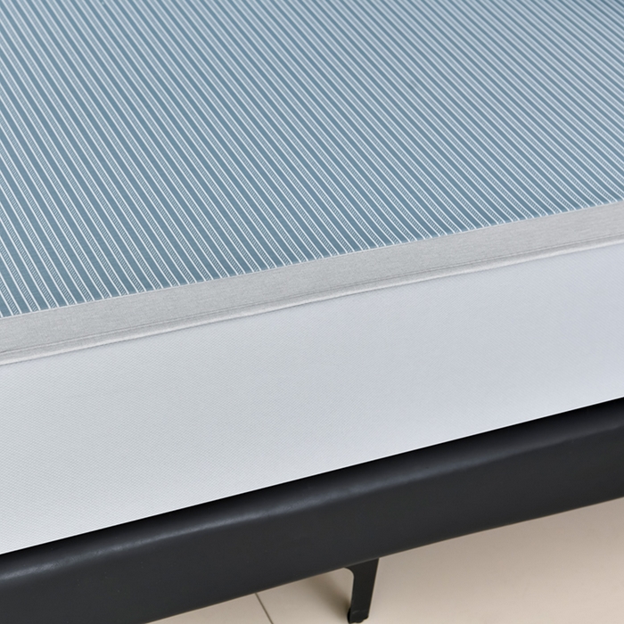 91家纺网 家纺一手货源 找家纺 小牛席业 2026新款经典条纹冰丝清凉席系列（床笠款）-绣球凉席藤席冰藤双面席冰丝席竹席凉席空调席草席三件套 蓝色