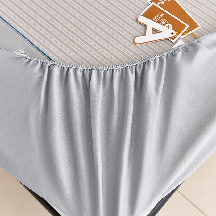 91家纺网 家纺一手货源 找家纺 小牛席业 2026新款经典条纹冰丝清凉席系列（床笠款）-绣球凉席藤席冰藤双面席冰丝席竹席凉席空调席草席三件套 香槟