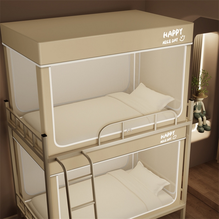 91家纺网 家纺一手货源 找家纺 壹和 2026新款初高中生宿舍专用防蚊防尘蚊帐 驼色