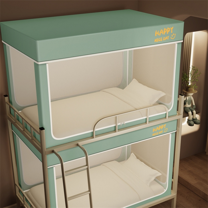 91家纺网 家纺一手货源 找家纺 壹和 2026新款初高中生宿舍专用防蚊防尘蚊帐 绿色