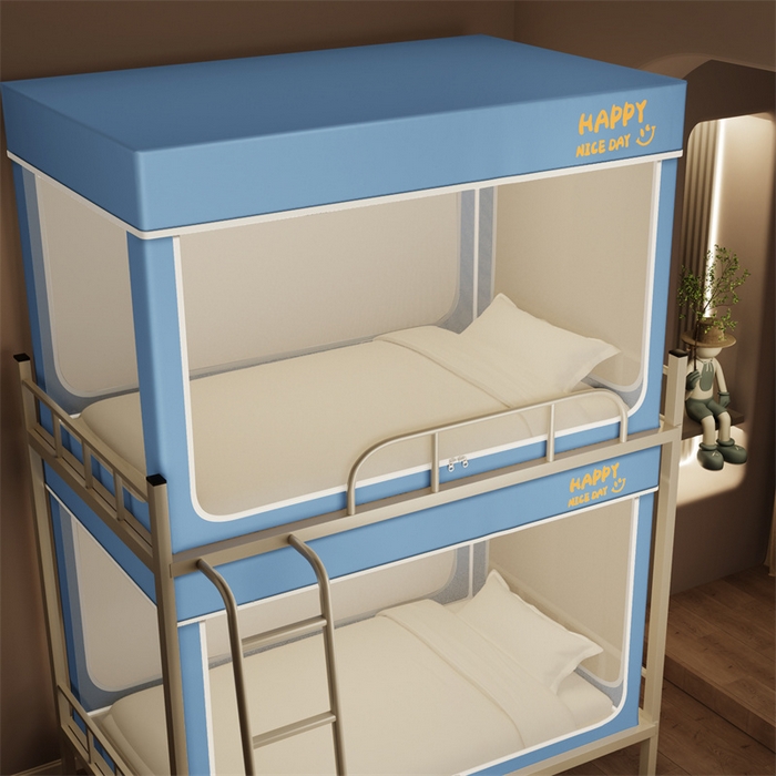 91家纺网 家纺一手货源 找家纺 壹和 2026新款初高中生宿舍专用防蚊防尘蚊帐 蓝色