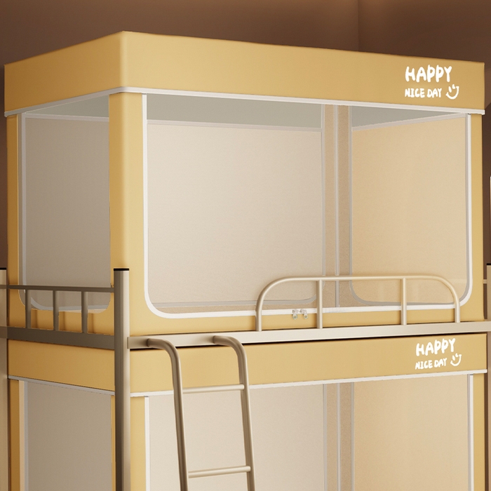 91家纺网 家纺一手货源 找家纺 壹和 2026新款初高中生宿舍专用防蚊防尘蚊帐 黄色