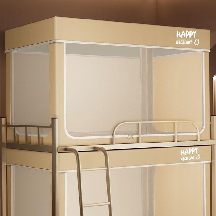 91家纺网 家纺一手货源 找家纺 壹和 2026新款初高中生宿舍专用防蚊防尘蚊帐 驼色