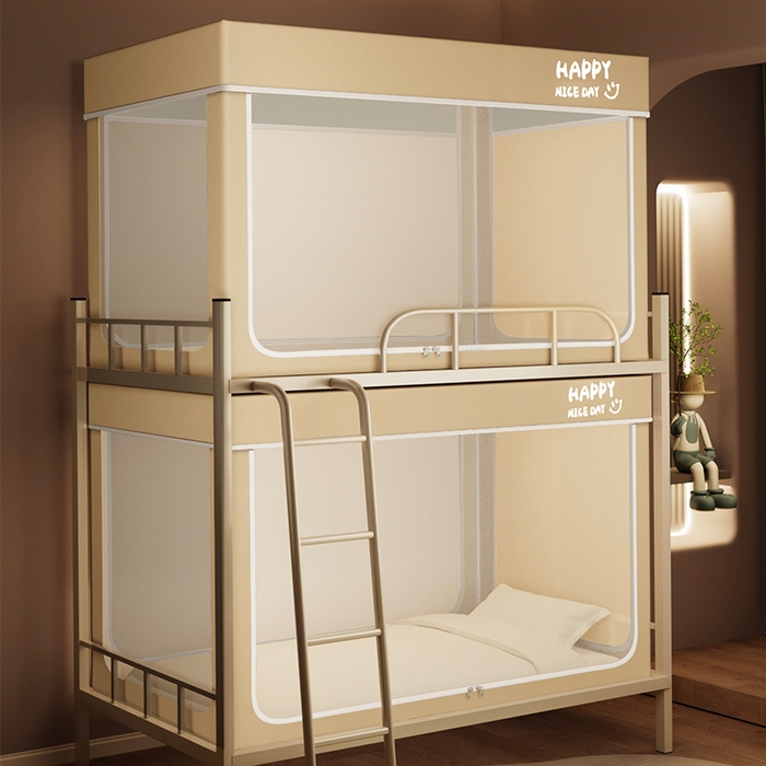 壹和 2026新款初高中生宿舍专用防蚊防尘蚊帐 驼色