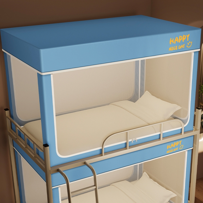 91家纺网 家纺一手货源 找家纺 壹和 2026新款初高中生宿舍专用防蚊防尘蚊帐 蓝色