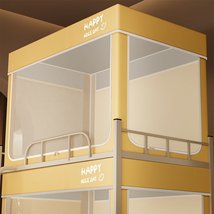 91家纺网 家纺一手货源 找家纺 壹和 2026新款初高中生宿舍专用防蚊防尘蚊帐 黄色