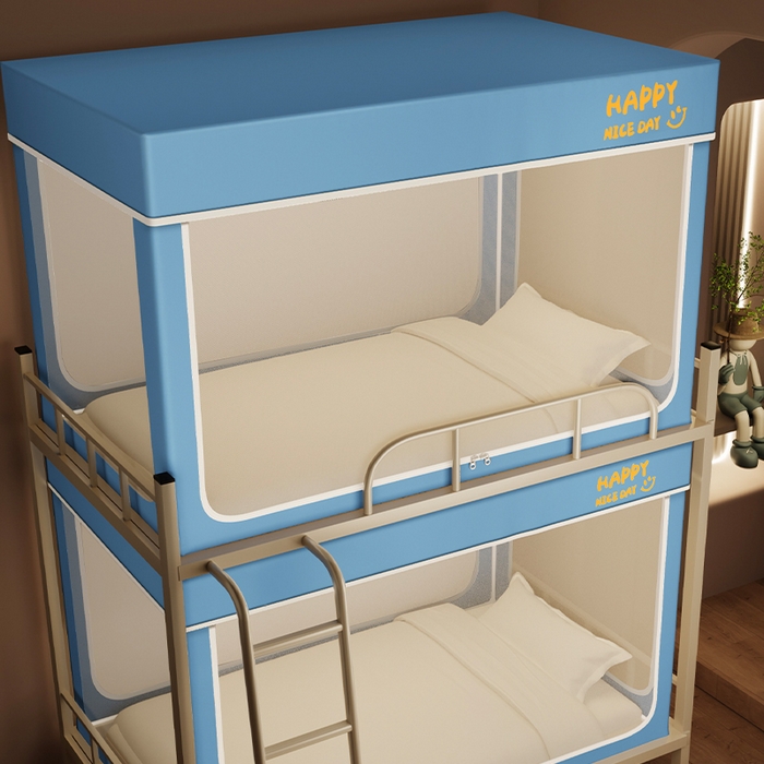 91家纺网 家纺一手货源 找家纺 壹和 2026新款初高中生宿舍专用防蚊防尘蚊帐 蓝色