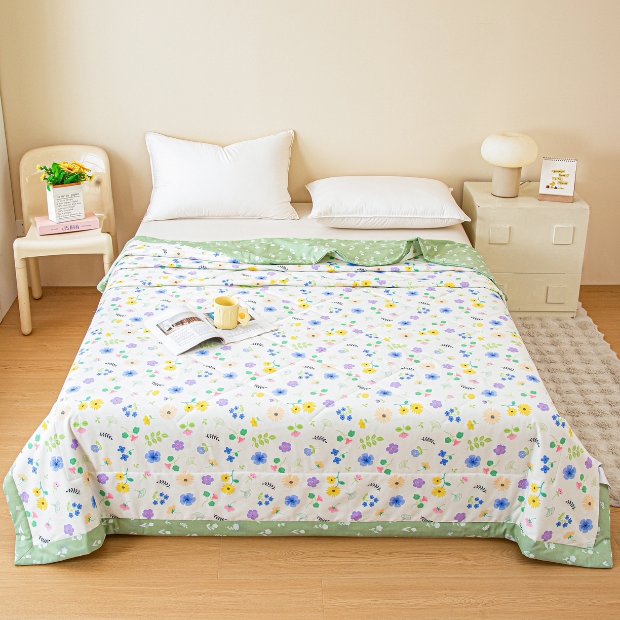 美之润2026新款A类全棉印花夏被空调被夏凉被 芳草米