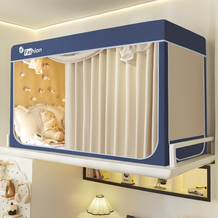 91家纺网 家纺一手货源 找家纺 （总）壹和 2026新款加厚梭织100%物理强遮光床学生蚊帐环保透气床帘加密纱学生蚊帐