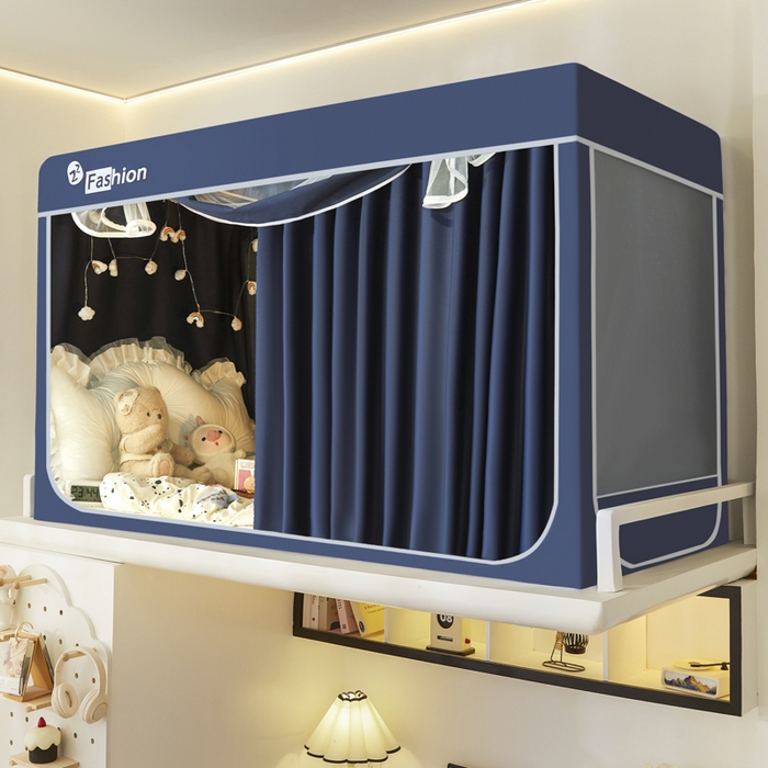 91家纺网 家纺一手货源 找家纺 （总）壹和 2026新款加厚梭织100%物理强遮光床学生蚊帐环保透气床帘加密纱学生蚊帐