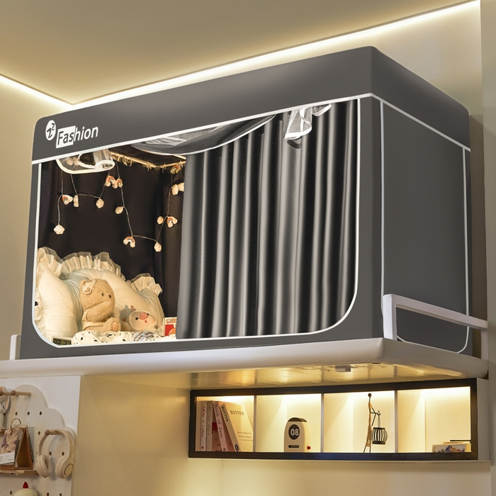 91家纺网 家纺一手货源 找家纺 （总）壹和 2026新款加厚梭织100%物理强遮光床学生蚊帐环保透气床帘加密纱学生蚊帐