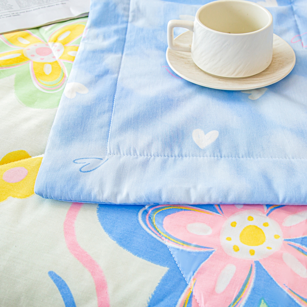 91家纺网 家纺一手货源 找家纺 美之润2026新款A类全棉印花夏被空调被夏凉被 花海