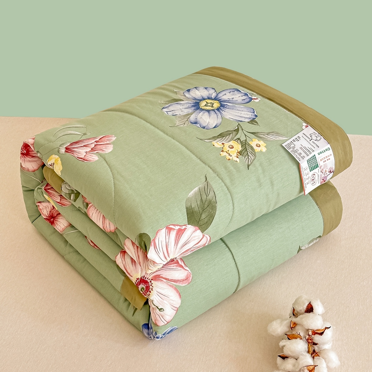 91家纺网 家纺一手货源 找家纺 首选家纺 2026春夏新款100%全棉纯棉棉花夏被夏凉被空调被 沐浴春光