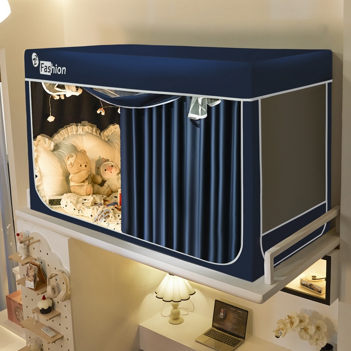 91家纺网 家纺一手货源 找家纺 （总）壹和 2026新款加厚梭织100%物理强遮光床学生蚊帐环保透气床帘加密纱学生蚊帐