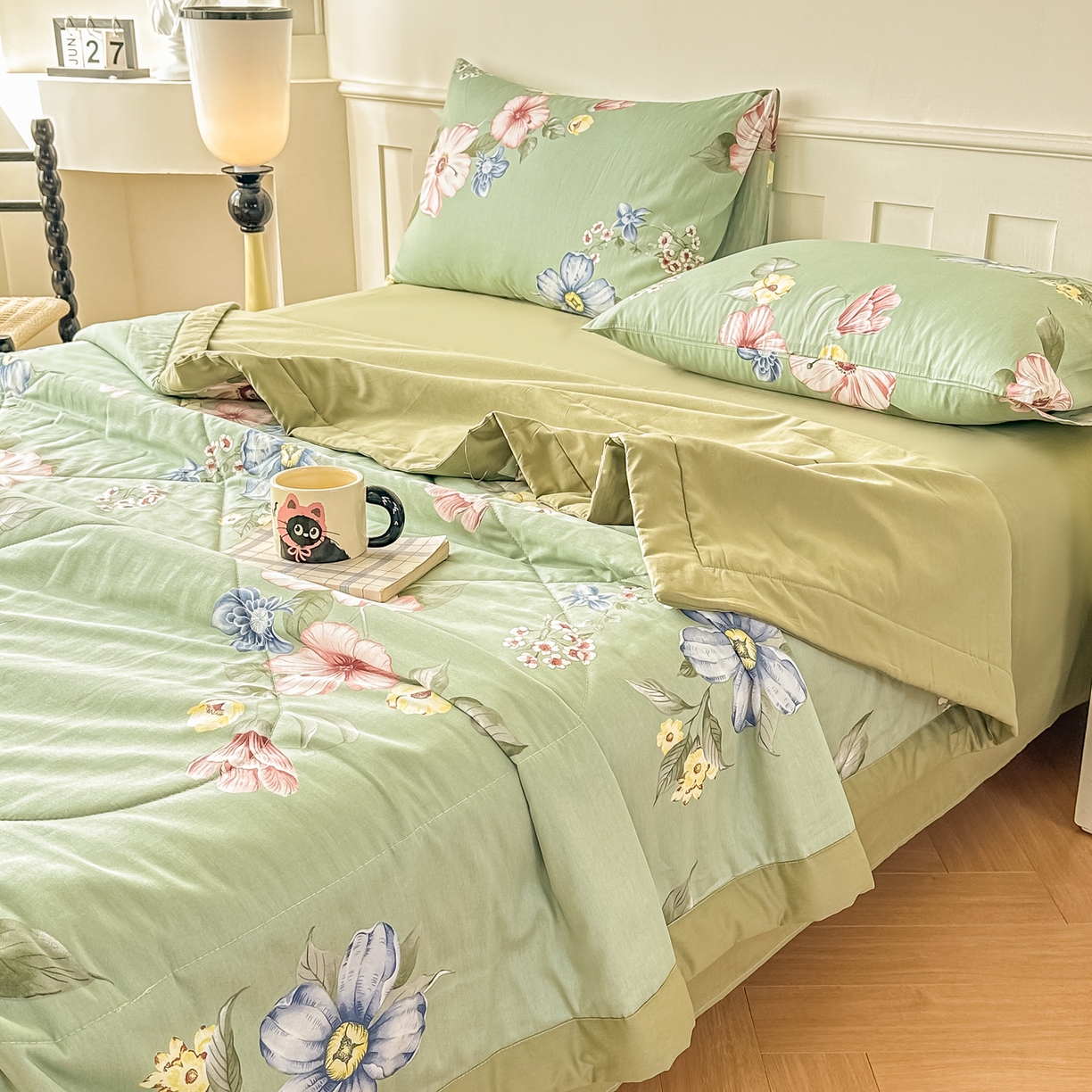 91家纺网 家纺一手货源 找家纺 首选家纺 2026春夏新款100%全棉纯棉棉花夏被夏凉被空调被 沐浴春光