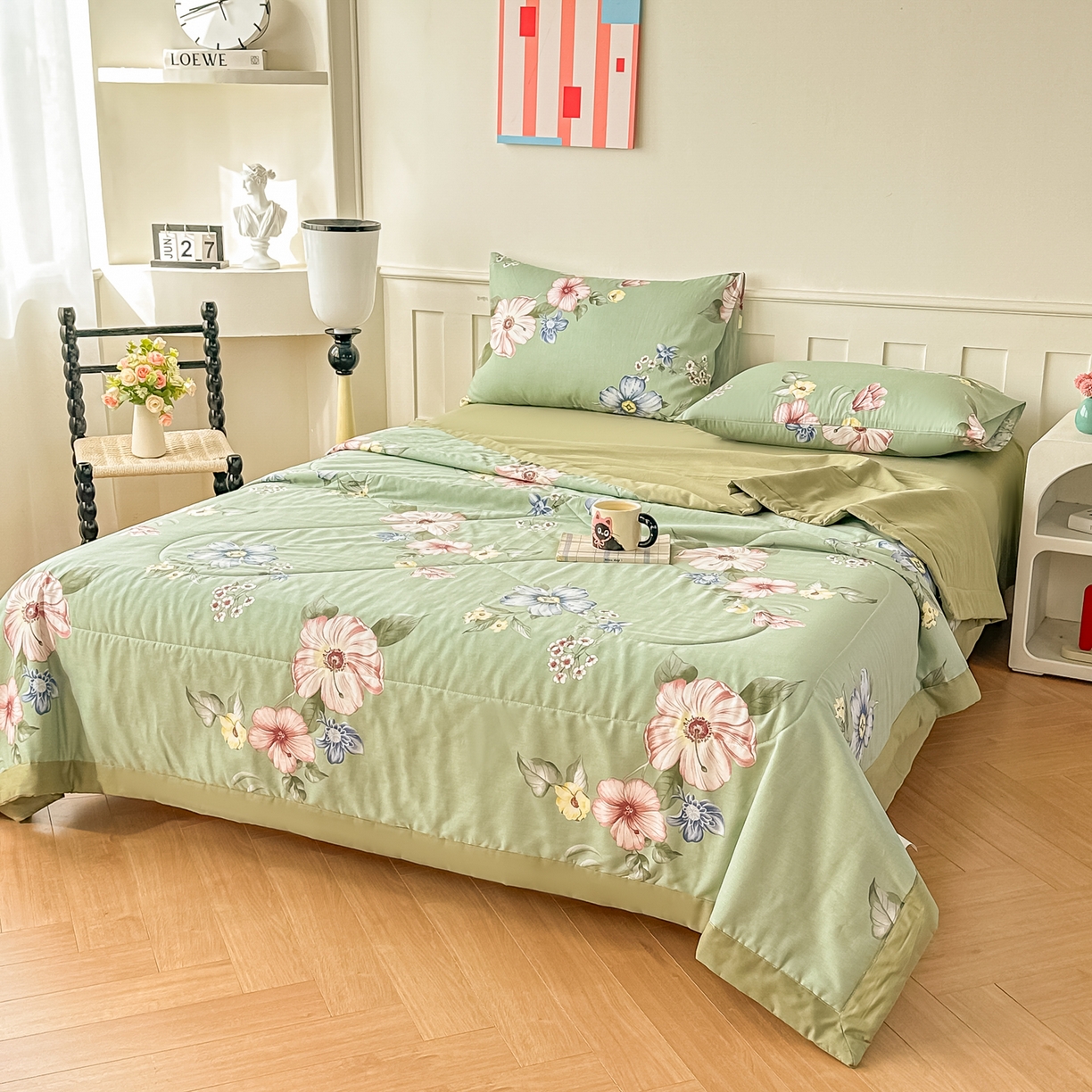 91家纺网 家纺一手货源 找家纺 首选家纺 2026春夏新款100%全棉纯棉棉花夏被夏凉被空调被 沐浴春光