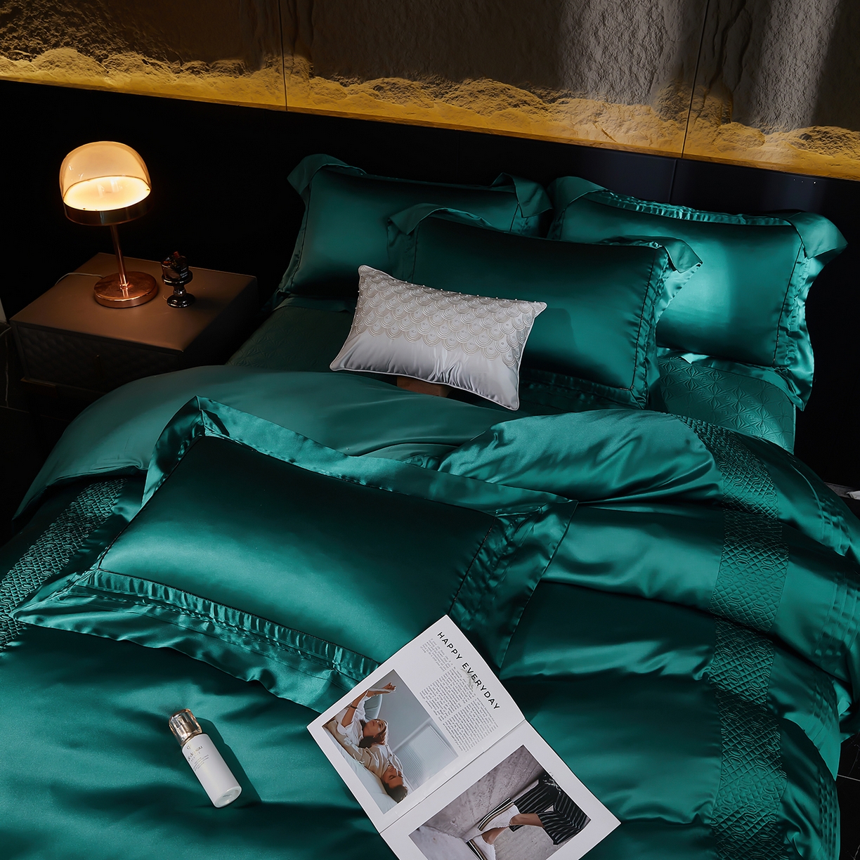 edra 2026新款真丝天丝轻奢床盖款四件套-凯瑟琳 凯瑟琳绿色