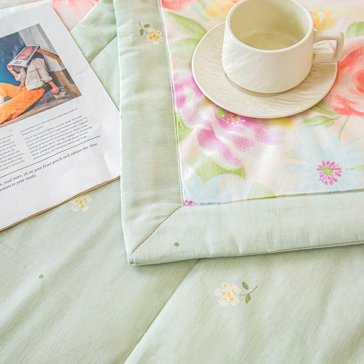 91家纺网 家纺一手货源 找家纺 美之润2026新款A类全棉印花夏被空调被夏凉被 花木佳期